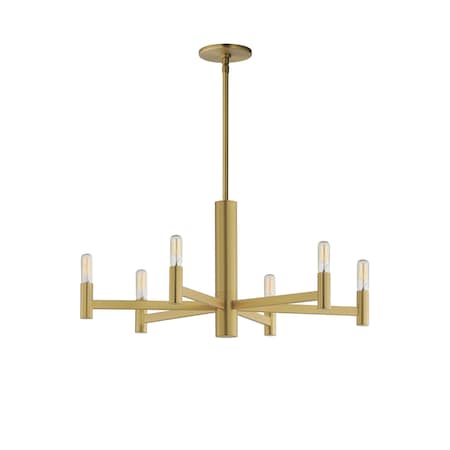 Maxim Lighting Emana 6-Light Chandelier, Natural Aged Brass 21366NAB